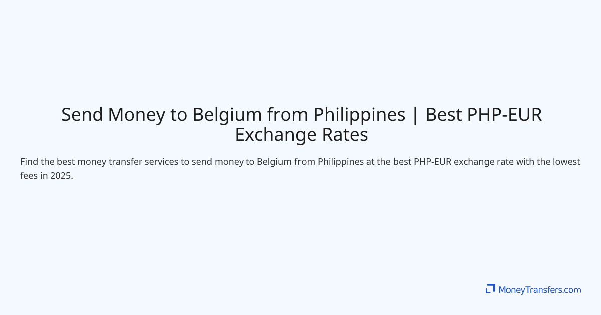 Send Money to Belgium from Philippines
