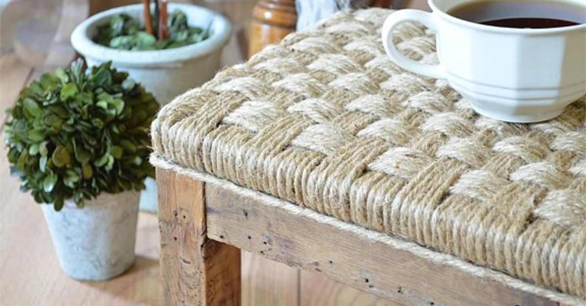 How to Create a Rustic Wood Footstool With Jute Twine